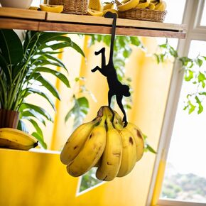 Elegant Metal Banana Hanger/Holder - Unique Design Banana Hook, Solid & Rust-Resistant, Keeps Bananas Fresh/White Elegant Gift/Gag Gifts