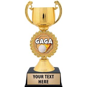 Crown Awards Personalized Gaga Ball Trophy, 7.25" Gold Cup Gaga Ball Trophies with Free Custom Engraving Prime