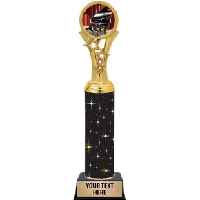 Crown Awards Piano Trophies, 11" Black Midnight Piano Music Trophy, Customize Now Prime