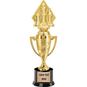 Crown Awards Chess Trophy, 14" Gold Cup Chess Trophies, Enter Your Own Engraving Prime