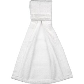 Football Towel Sports Towel, Pure Cotton Quarterback Field Towel with Hook & Loop Closure for Sweat & Maintaining Grip, Softball Hand Towel for Football Golf Gym (White)