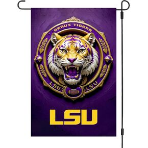 Flag Football Set: 12" x18" Double-Sided Polyester Garden Flag - NCAA Gift - Football Team Banner - Perfect for Football Fans, Tiger Enthusiasts, Youth, Men, Women, Fathers, Boys, Perfect for Game Day