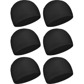 Geyoga 6 Pieces Skull Cap Sweat Wicking Cap Running Hats Helmet Liner for Men and Women Fitting Running Jogging Exercise