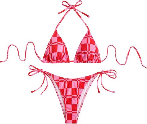 بدلة السباحة المطبوعة للسيدات بطبعة للسيدات HALTER High Weist Summer Swimsuit Bikinis in Kuwait