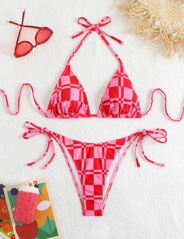 بدلة السباحة المطبوعة للسيدات بطبعة للسيدات HALTER High Weist Summer Swimsuit Bikinis in Kuwait