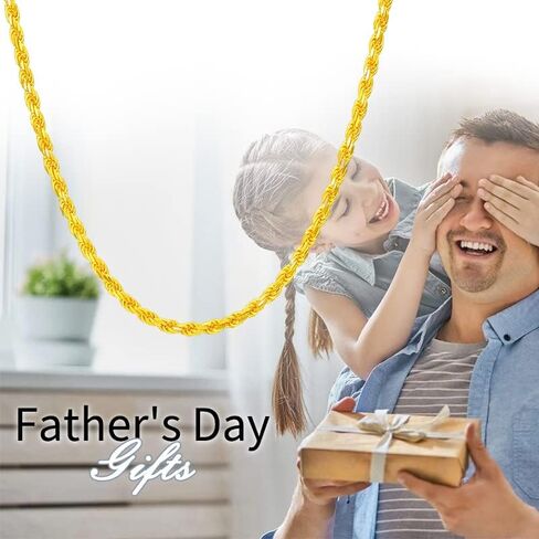 KXJ Solid 925 Sterling Silver 2mm/3mm Rope Chain Necklace for Women Men White/24k Gold Plated Durable Italian Chain Necklace,Come KXJ Gift Box,14/16/18/20/22/24/26/30 Inches in Saudi Arabia
