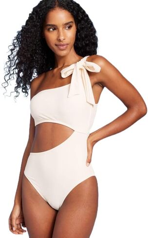 Shade & Shore Women's One Shoulder Bow Cut Out One Piece Swimsuit - in Saudi Arabia
