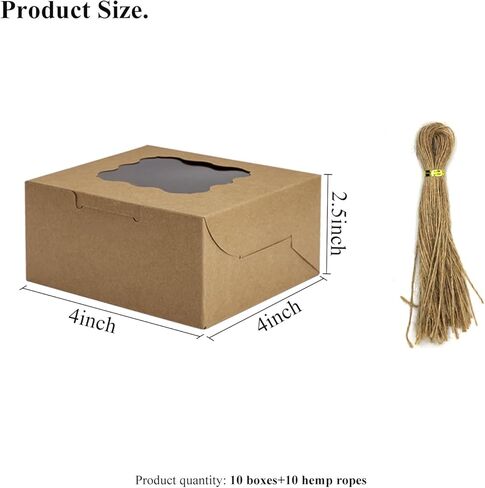 صناديق مخبز Dohia مع النافذة صناديق المعجنات بني بني صناديق الحلوى مربعات كب كيك فردية in Kuwait