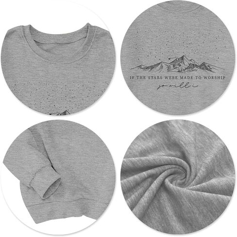 سويت شيرت مسيحي كبير الحجم للنساء: قميص ملهم بآية الكتاب المقدس بأكمام طويلة، بلوفر ديني in Kuwait