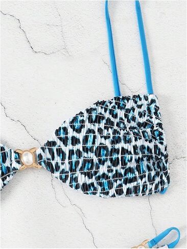 Wdirara Women's 2 Sexy Leopard Print Bikini Set Spaghetti Swimsuits Suituits Triangle Suit in Saudi Arabia