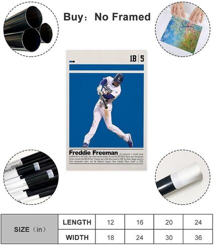 SONAXO Freddie Freeman Poster Canvas Poster Wall Art Decor Print Picture Paintings for Living Room Bedroom Decoration Unframe: Unframe:12x18inch(30x45cm) in Saudi Arabia