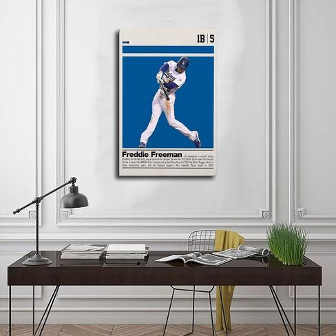 SONAXO Freddie Freeman Poster Canvas Poster Wall Art Decor Print Picture Paintings for Living Room Bedroom Decoration Unframe: Unframe:12x18inch(30x45cm) in Saudi Arabia