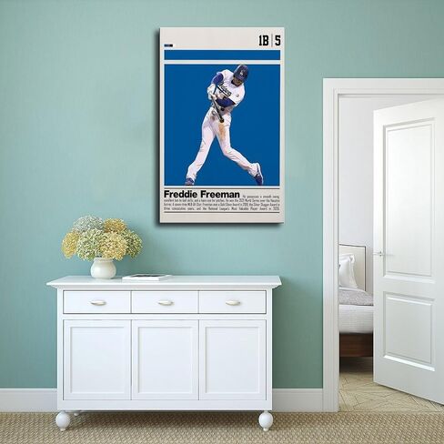 SONAXO Freddie Freeman Poster Canvas Poster Wall Art Decor Print Picture Paintings for Living Room Bedroom Decoration Unframe: Unframe:12x18inch(30x45cm) in Saudi Arabia
