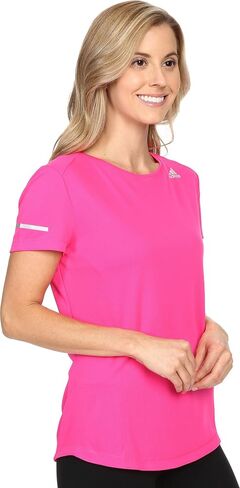 adidas Women's Sequencials Money Short Sleeve Tee, Shock Pink, Small in Saudi Arabia
