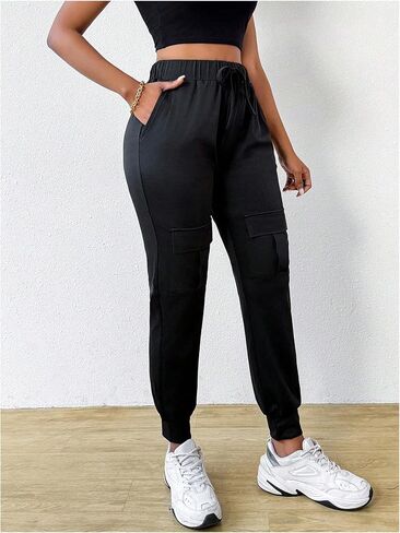 GORGLITTER Women's Cargo Pants Casual Drawstrings Track Cuff Bottoms Jogger Pant in Saudi Arabia