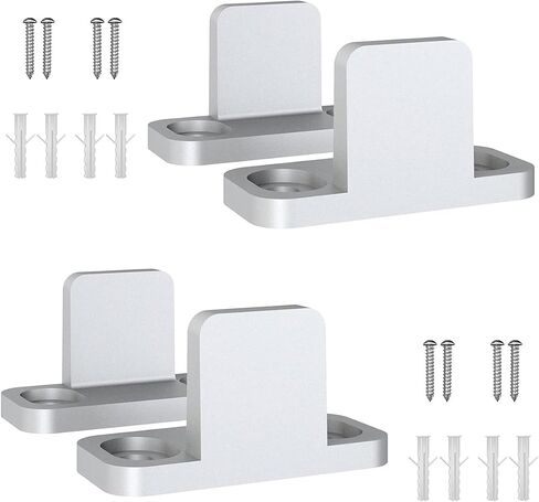 Sliding Barn Door Floor Guide, Aluminum T-Guide, Floor Mounted Bottom Guides， Heavy Duty Barn Door Hardware Adjustable for Sliding Closet Doors，Silver(4PK) in Saudi Arabia