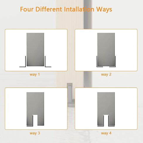 Sliding Barn Door Floor Guide, Aluminum T-Guide, Floor Mounted Bottom Guides， Heavy Duty Barn Door Hardware Adjustable for Sliding Closet Doors，Silver(4PK) in Saudi Arabia