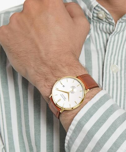 Movado Silhouette Men's Watch - Swiss Quartz Movement, Leather Strap - 3 ATM Water Resistance - Classic, Luxury Fashion Timepiece for Him - 40mm in Kuwait