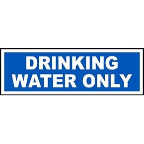 Vinyl Stickers - Bundle - Safety and Warning & Warehouse Signs Stickers - Drinking Water Only Sign - 3 Pack (3.5" x 5")