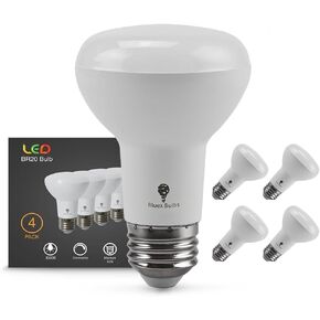 Bluex Bulbs 4 Pack 10W BR20 HO High Power LED Indoor Flood Light Bulbs - 3000K Warm White Dimmable 800 Lumens E26 75W Equivalent Base Recessed Can Lights - R20 Home Kitchen Spot Ceiling Lights