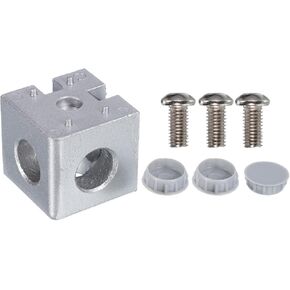 uxcell 1Set 40x40x40mm 3-Way Corner Bracket Cube, Aluminum Alloy Block for 3030 Series Aluminum Extrusion Profile with Screws