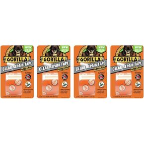 Gorilla Crystal Clear Duct Tape, 1.88" x 5 yd, Clear, (Pack of 4)