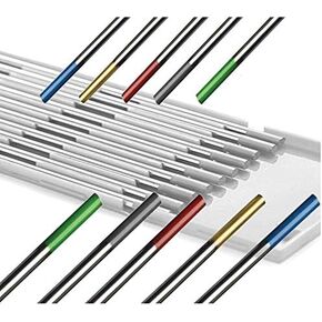 WeldingCity 10-pk Premium TIG Welding Tungsten Electrode 1/16"-3/32" x 7" ASSORTED ALLOYING Green-Red-Gray-Gold-Blue