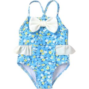 Baby Girl Watermelon Bathing suit Dinosaur Lemon Backless Infant Swimsuit Halter Ruffle Swimwear