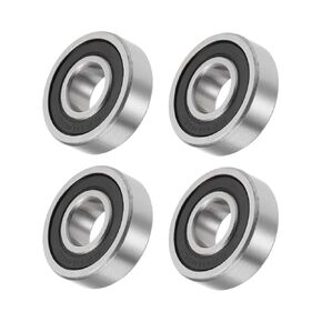 METALLIXITY Deep Groove Ball Bearings (6200/12-2RS, 12mm x 30mm x 9mm) 4Pcs, Chromium Steel Double Sealed Industrial Bearings - for Industrial Micro Motor
