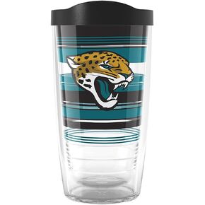 Tervis NFL Jacksonville Jaguars - Hype Stripes Made in USA Double Walled Insulated Tumbler Travel Cup Keeps Drinks Cold & Hot, 16oz, Classic