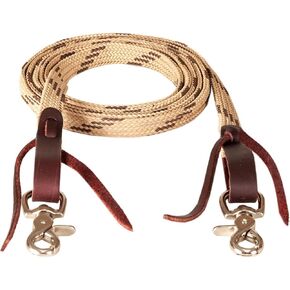 Mustang 5/8in x 8ft Waxed Tape Roping Rein Tan/BRN