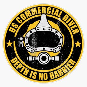 Generic Us Commercial Diver (Distressed) Sticker Decal Bumper Sticker 5 inch