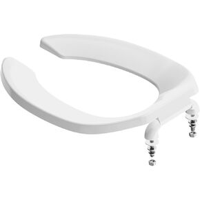 Commercial Toilet Seat Open Front, Public Toilet Seat Elongated 18.5inch, Special for Hospital, Hotel, School, Church, PP Material, B2B Available, 2 Year Support, White