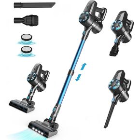 Cordless Vacuum Cleaner, Lightweight Stick Vacuum with 2200 m-A-h Battery, 40 Mins Runtime, Rechargeable Vacuum Cleaners for Home Carpet Hardwood Floor, Black