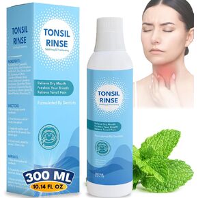 Tonsil Stone Mouth Wash - Tonsil Stone Oral Mouthwash & Tonsil Rinse for Tonsil Stones Natural Ingredients Oral Rinse Liquid, Tonsil Stone Liquid Remover, 300ml