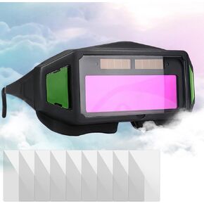 DEECOZY Auto Darkening Welding Goggles, True Color Solar Powered Welding Glasses with Adjustable Eye Legs, Comfortable Welding Safety Mask Anti-Flog Anti-glare Goggles for Grinding Welder (Black)