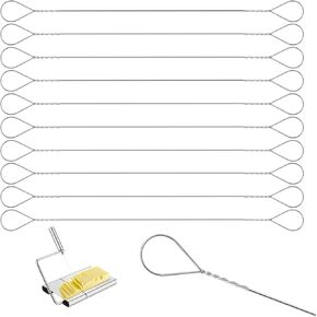 10 PCS Cheese Cutter, Cheese Cutter Wire Cheese Slicer Wire 5.7 Inch Wire Cheese Cutter Butter Slicer Stainless Steel Cheese Slicer Wire Replacement for Cutting Block Cheese Sausage Butter Spam