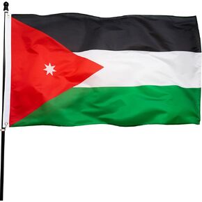 DANF Jordan Flag 3x5 Foot Polyester National Flags with Brass Grommets 3 X 5 Ft