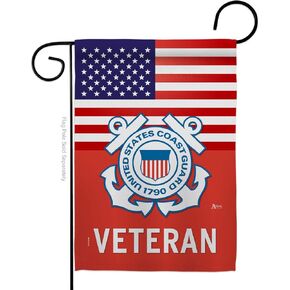 US Coast Guard Veteran Flag Armed Forces USCG Semper Paratus American Flags For Outside House Military Memorabilia Retire Official House Decoration Banner Small Grave Decorations For Cemetery Wall Decor Poster Garden Remembrance Gifts Made In USA