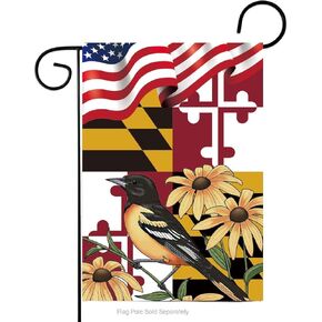 Maryland Garden Flag Americana Susan Flower Baltimore Oriole Bird Flags Home Garden Flag Maryland Small Flag 12x18in Double Sided Decoration for Outdoor Lawn Yard Patio Deck Porch Welcome Banner Gift