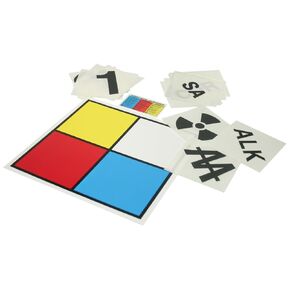 Accuform ZFD515EV Adhesive Vinyl NFPA Blank Placard Kit, 15" Length x 15" Width x 0.004" Thickness, Kit Includes Blank Placard, Numbers, Hazard Symbols, Wallet Guide
