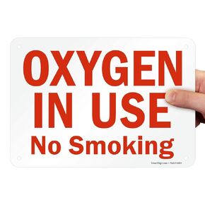 SmartSign "Oxygen In Use, No Smoking" Sign | 7" x 10" Plastic