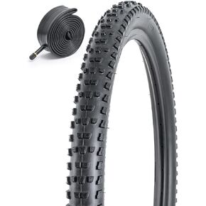 26x2.25/57-559 inch Bike Tire 26 inch Bicycle tire and 26x2.125/2.40 AV32mm Bike Tube Suitable for 26 x 2.25 26x2.20 26x2.125 MTB/Off Road Folding Replacement Bike Tire (Single)