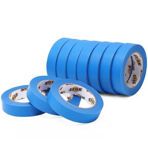 Blue Painters Tape 1 Inch Bulk - Paint Tape 10 Rolls x 1 Inch x 55 Yards - Painter's Tape Blue Masking Tape for Walls Painting Packing Automotive Home, Total 550 Yards