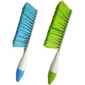 2 صفائح سرير ناعمة خشور ناعمة فرشاة تنظيف كاسحة مع يد طويلة ، DUTRACTING DECTING FOR DEBRIS HAIR READ DESK DESK Sofa Furniture (Blue ، Green)