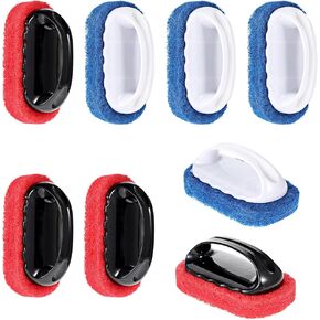8 Pack Teak Brush Cleaner with Handle Teak Cleaning Brush Cleaning Scrub Scouring Pads Scrubbers for Simple Easy Polishing Refinishing Clean up Boat Accessories