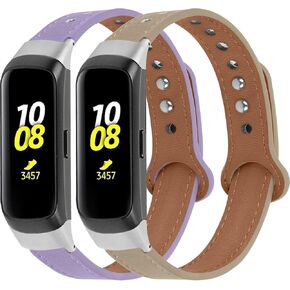 FitTurn Compatible with Samsung Galaxy Fit SM-R370 Fitness Tracker Bands Leather Quick Release Watch Band Strap for Galaxy Fit SM-R370 Fitness Tracker Women Men