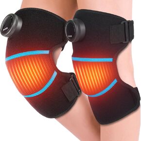 RENPHO Valentines Day Gifts, Portable Heating Pad for Knee Pain Relief, FSA HSA Eligible, Rechargeable Heater Shoulder Elbow and Knee Brace 3 in 1 with, Mom Dad Birthday Gifts, Black(2PCS)