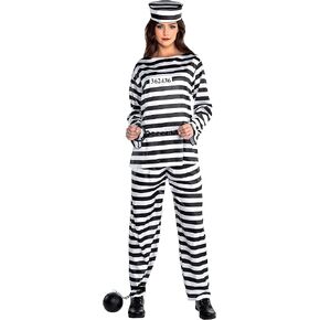 Amscan Black/White Lady Lawless Prisoner Costume Set - Standard Size (1 Pack) - Bold & Durable - Perfect Outfit For Your Daring Adventure