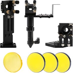 Cloudray C Series CO2 Head Set with 1 PCS USA CVD Focus Lens D20mm FL63.5mm and 3 PCS Si Mirrors D25mm (Set A)